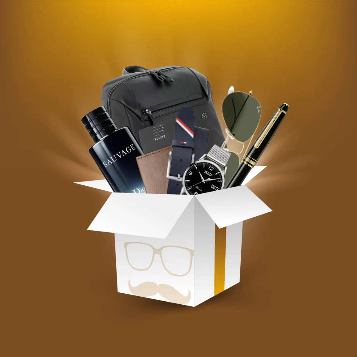 caja sorpresa con accesorios para hombre elegantes para regalar
